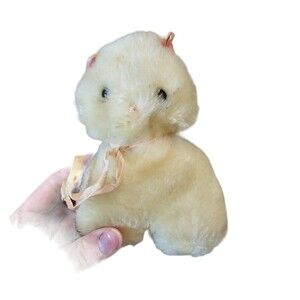 Vintage Eden Plush White Cat with Pink Ears Baby Rattle
